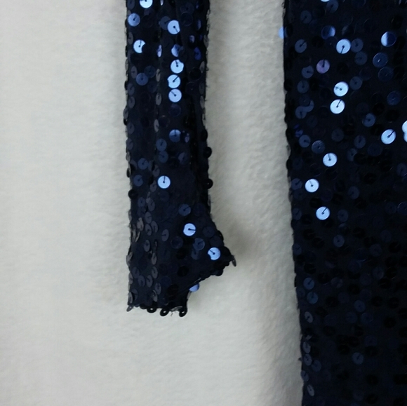 Vintage Circa 1985 Silk & Sequin Cocktail Dress - Picture 5 of 8